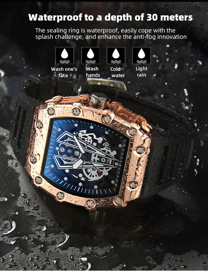 Waterproof Sport Square Luminous Watch