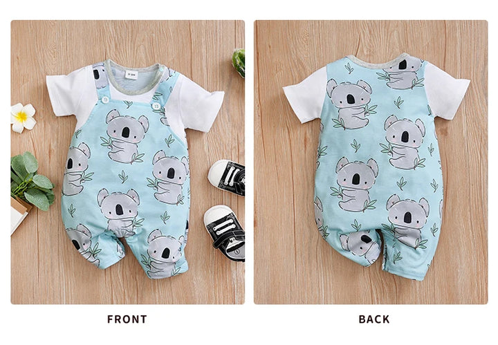Newborn Baby Koala Print Summer Romper