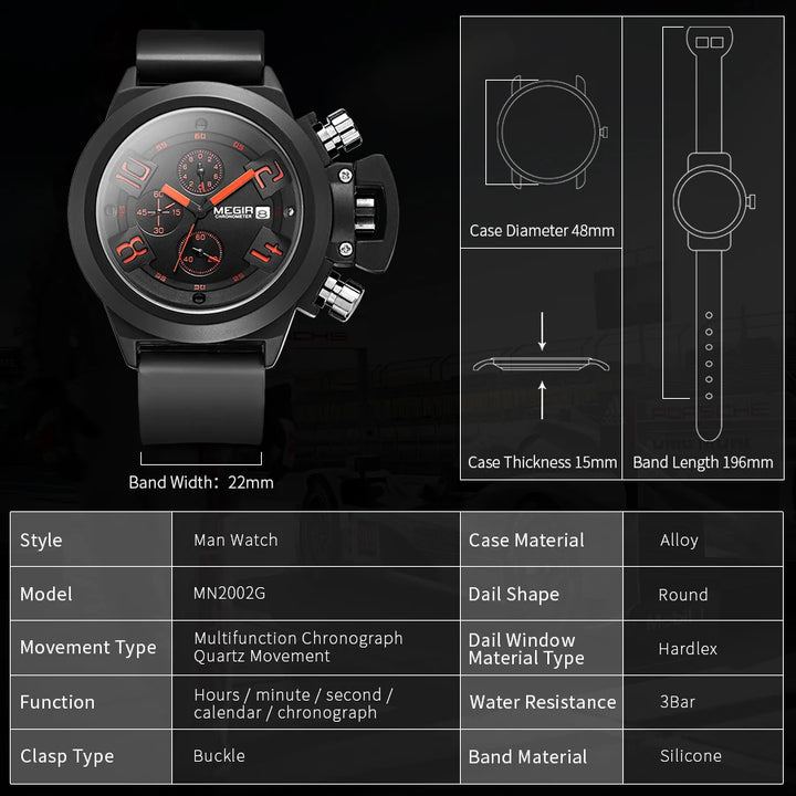 Luxury Men's Sports Chronograph Watch