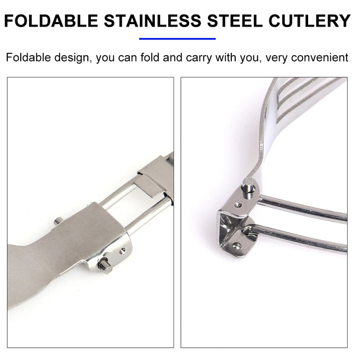 3-Piece Foldable Stainless Steel Cutlery Set