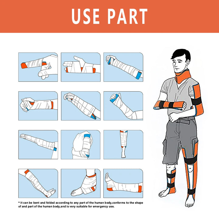 CARBOU Universal Aluminum First Aid Splint – Medical Survival Kit