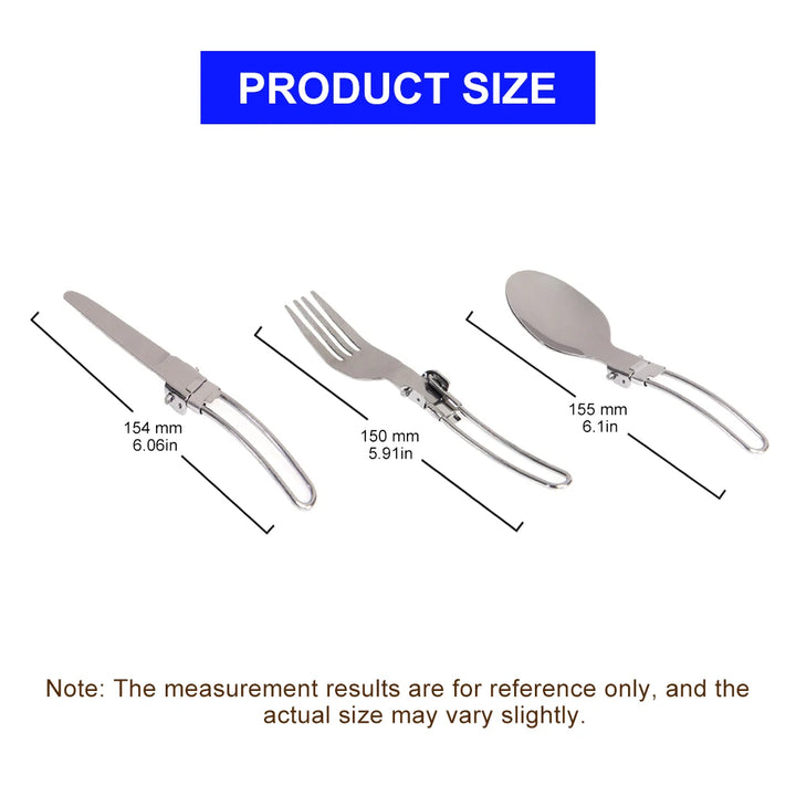 3-Piece Foldable Stainless Steel Cutlery Set
