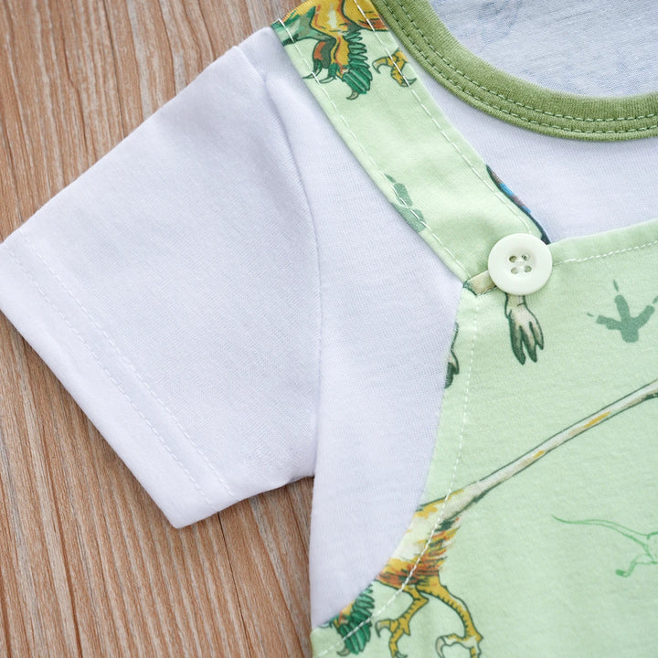 Newborn Baby Boys Dinosaur Printed Romper