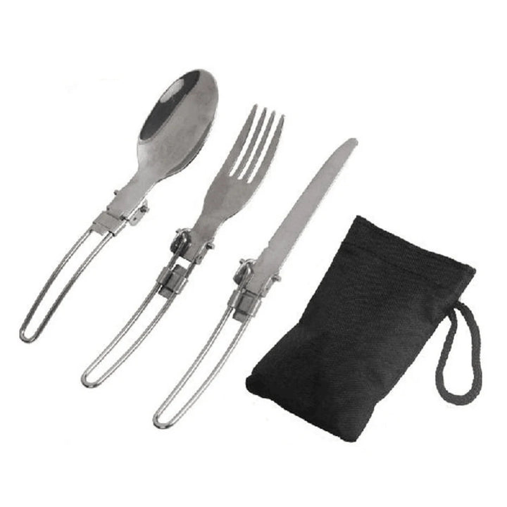 3-Piece Foldable Stainless Steel Cutlery Set