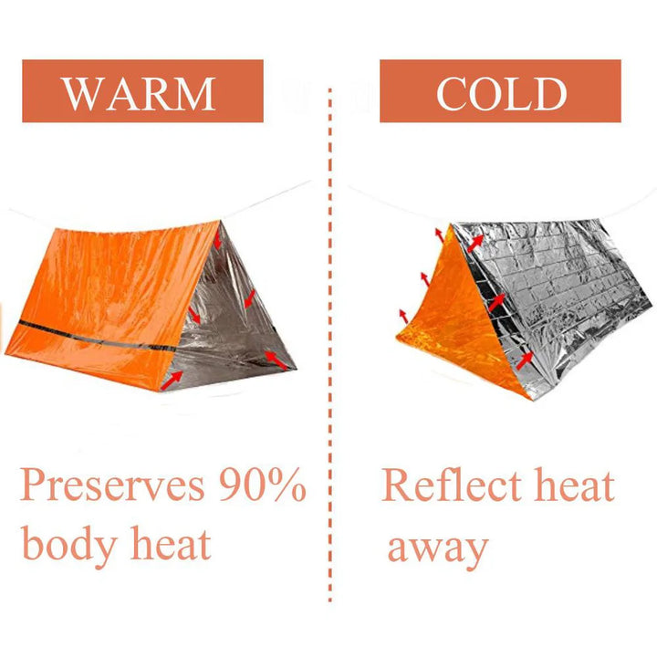 Emergency Shelter +Rain Coat + Sleeping Bag