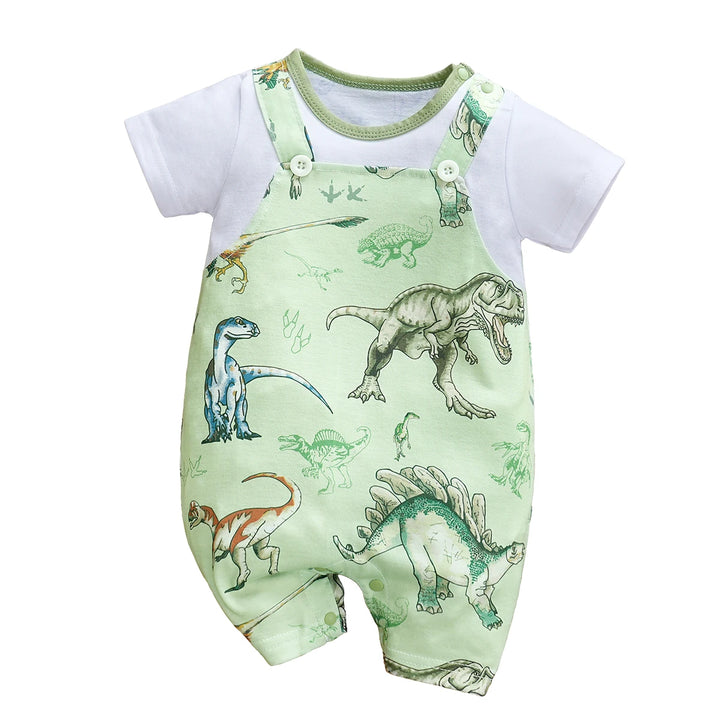 Newborn Baby Boys Dinosaur Printed Romper
