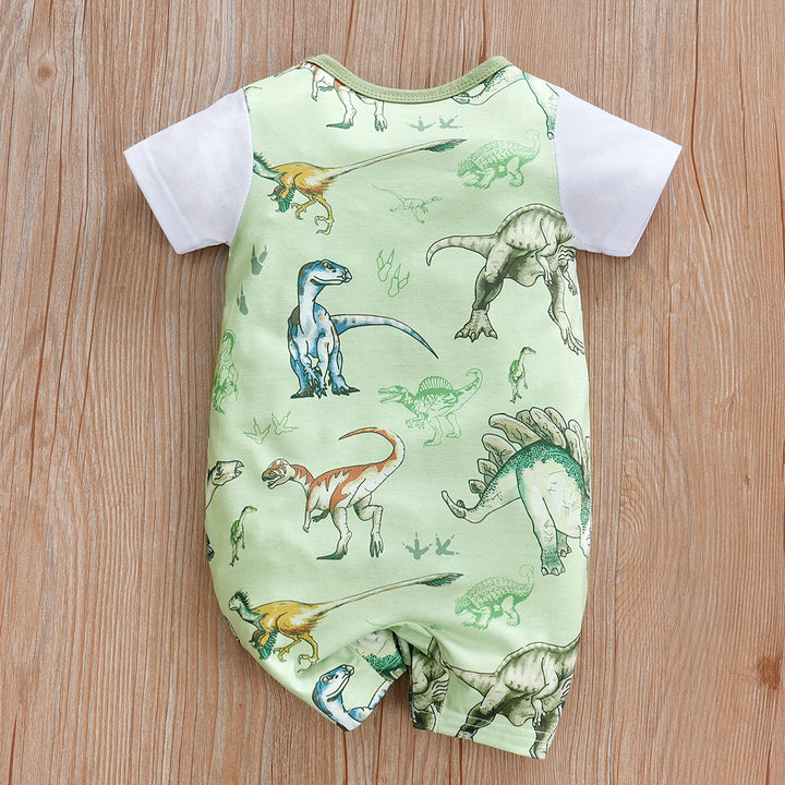 Newborn Baby Boys Dinosaur Printed Romper