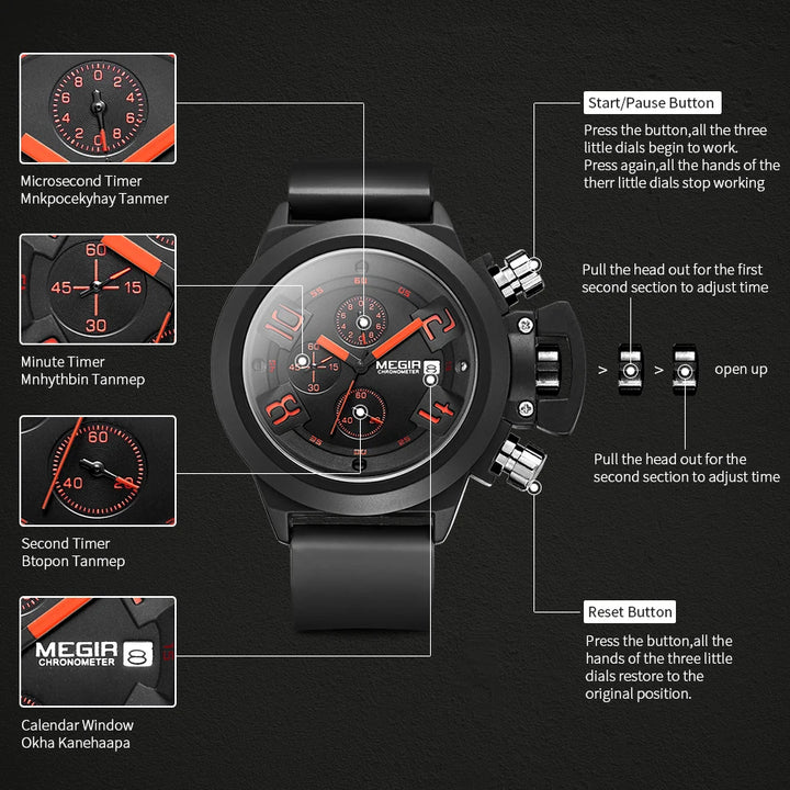 Luxury Men's Sports Chronograph Watch