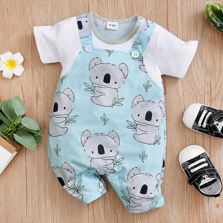 Newborn Baby Koala Print Summer Romper