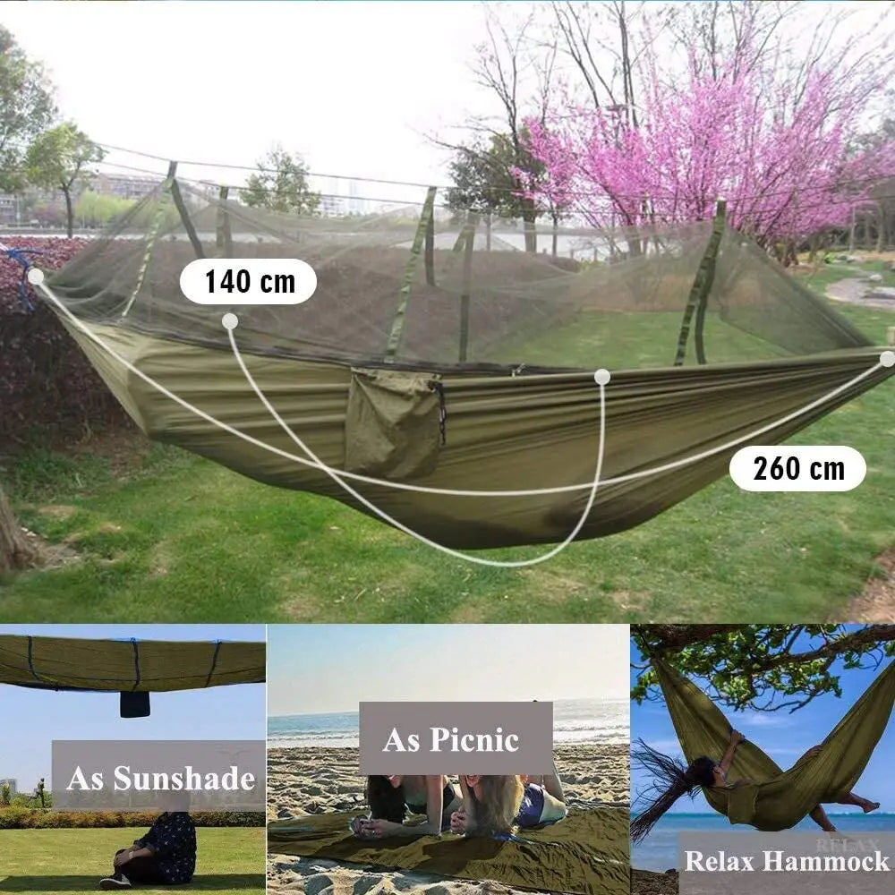 2-Person Camping Hammock with Mosquito Net