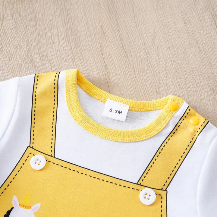 Baby Cartoon Animal Short Sleeve Jumpsuit