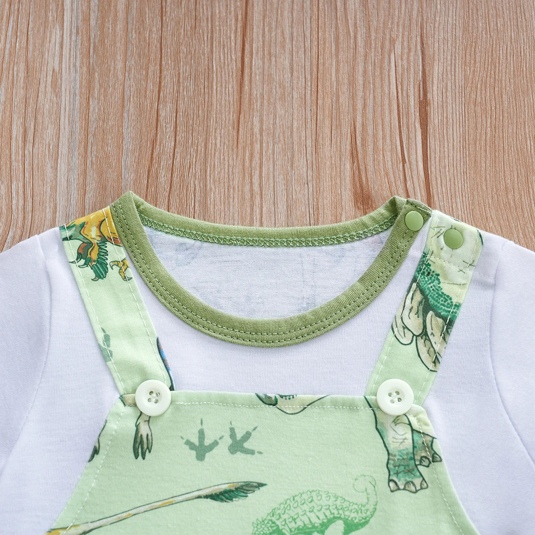 Newborn Baby Boys Dinosaur Printed Romper
