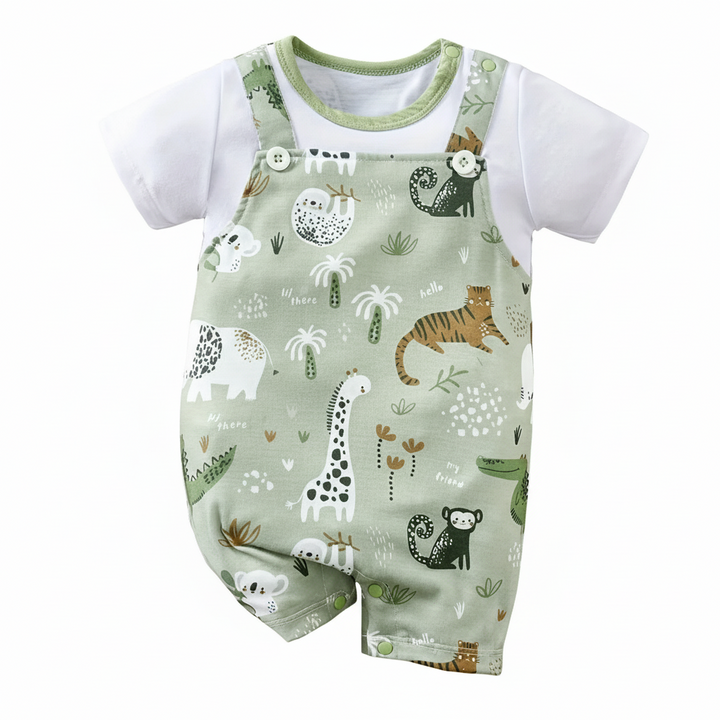 Adorable Infant Zoo Animal Print Romper