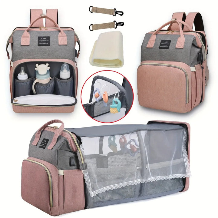 Lightweight Portable Mommy Bag with Folding Crib