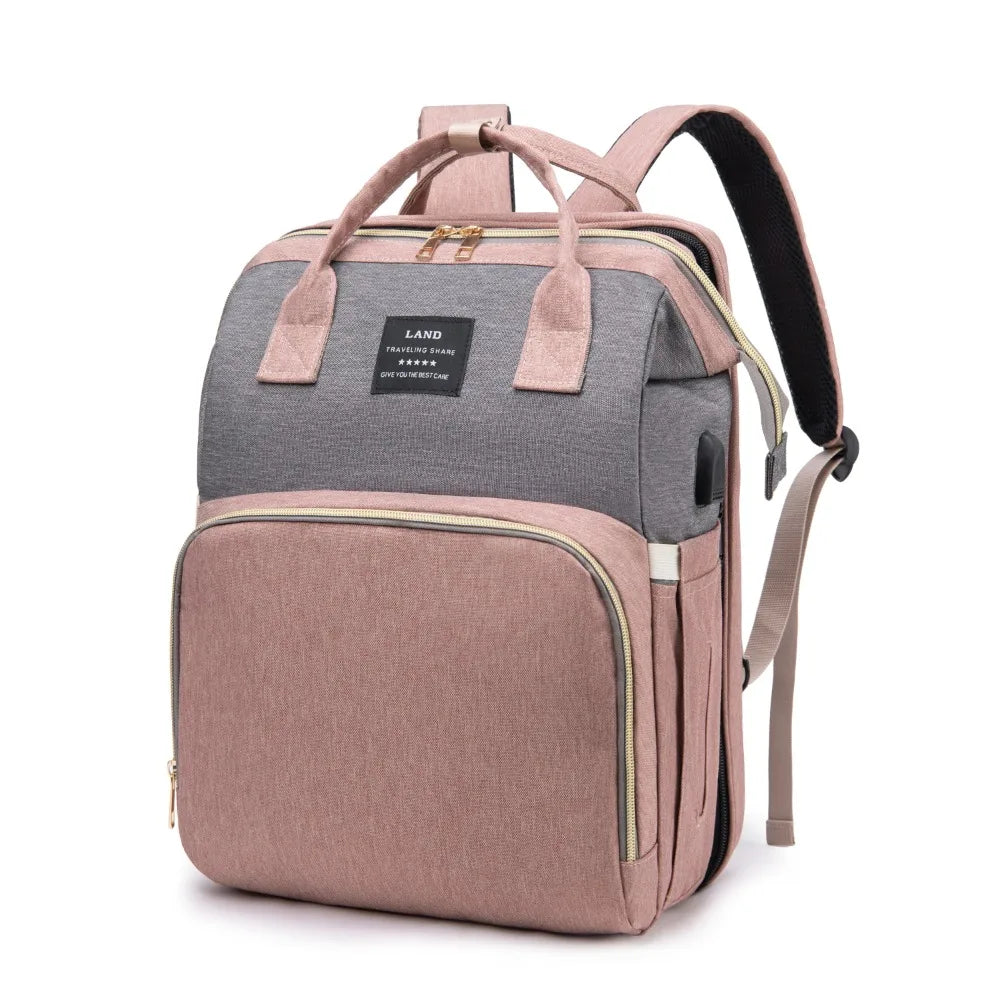Lightweight Portable Mommy Bag with Folding Crib