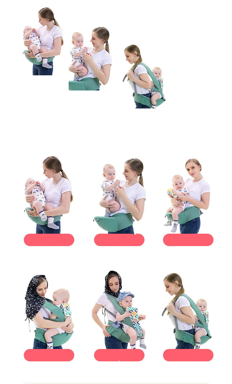 0–48 Months Ergonomic Baby Carrier Backpack with Hip Seat